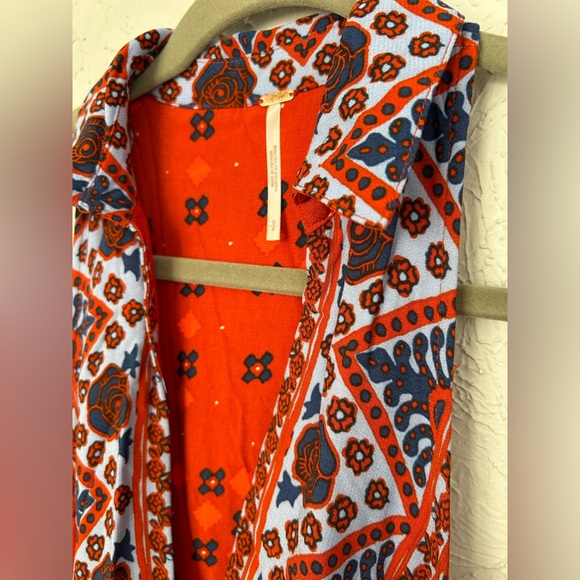 Free People Charlotte Sleeveless Long Top Rust Combo Size S - Picture 9 of 9